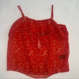 Patterson J. Kincaid Sheer Red Polyester Tank XS